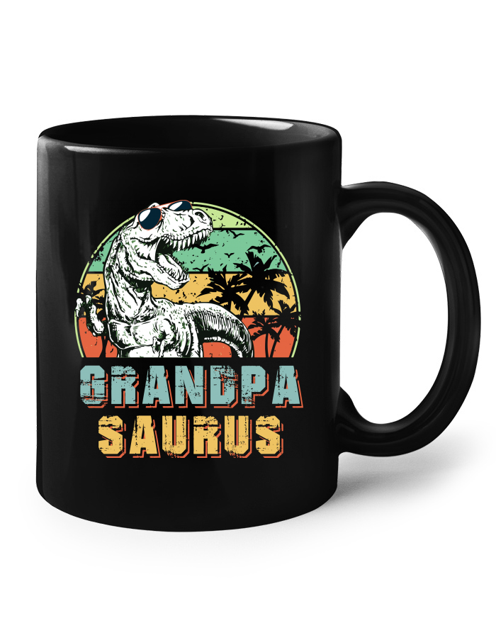 Grandpasaurus - Keramický hrnek černý