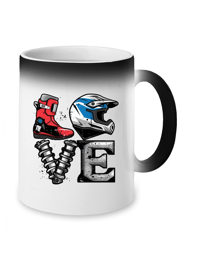 Love motocross – magický hrnek s motokrosovým designem