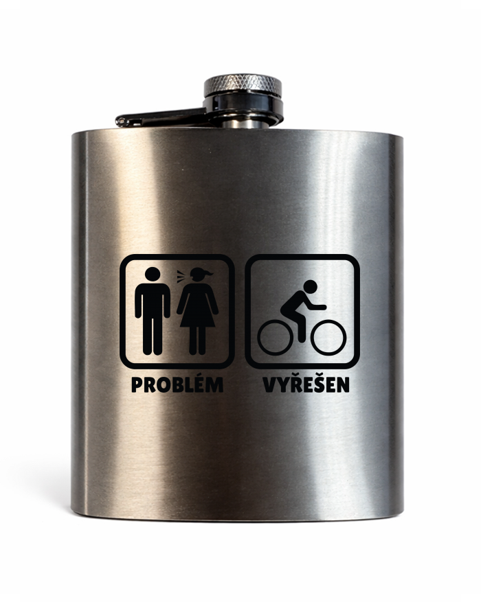 Sada kovové placatky s kalíšky a nálevkou 200 ml – Problém vyřešen cyklista