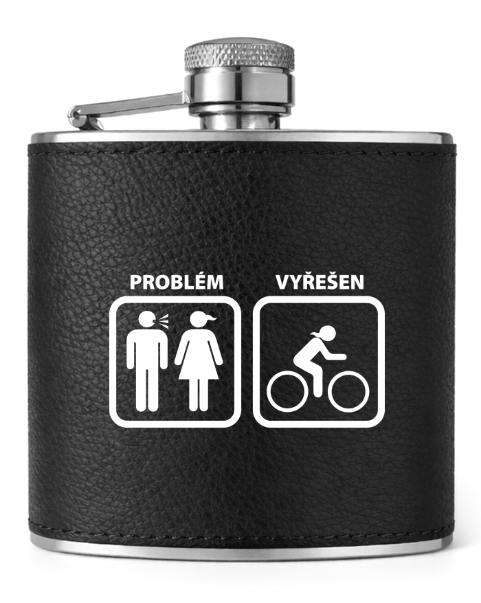 Kožená placatka Problém vyřešen cyklistka