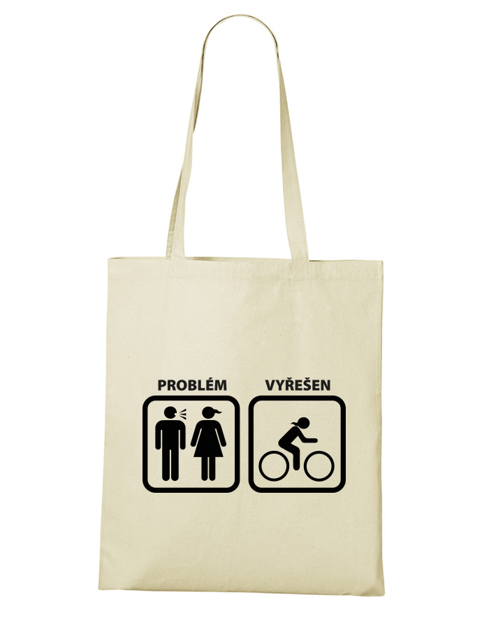Problém vyřešen cyklistka - nákupní taška