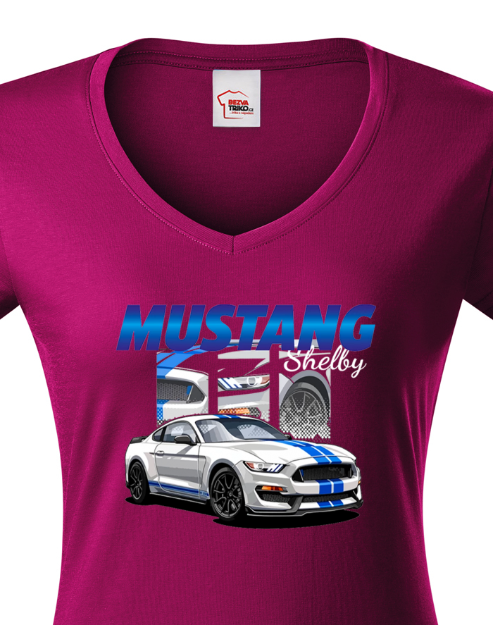 Dámské tričko s výstřihem do V Mustang Shelby