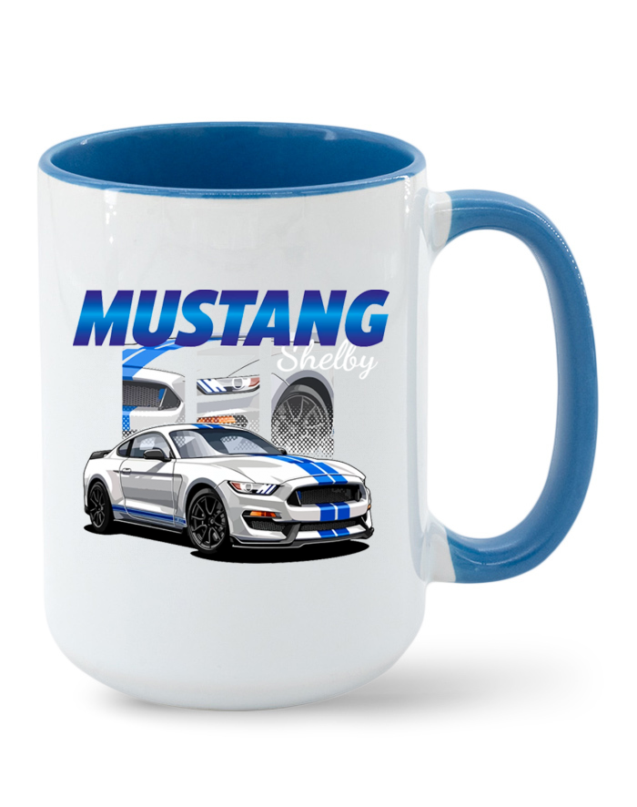 Keramický hrnek MAX - barevný vnitřek a ucho Mustang Shelby