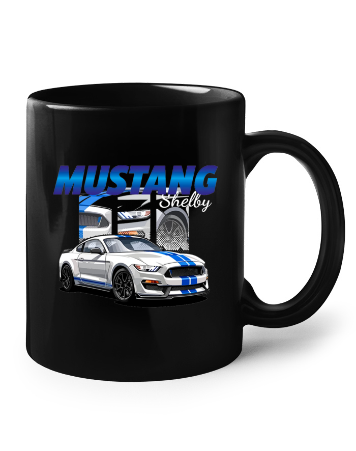 Keramický hrnek - černý Mustang Shelby