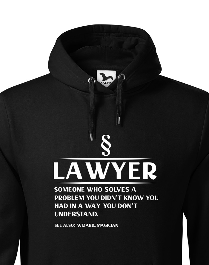 Pánská mikina s kapucí Lawyer – someone who solves a problem