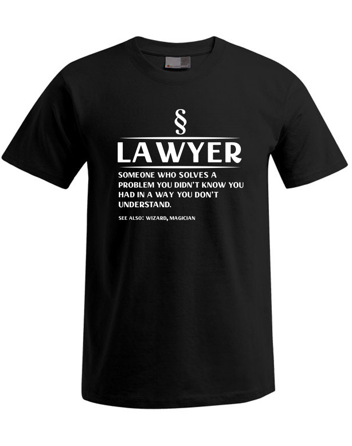 Pánské tričko Plus Size Lawyer – solves a problem
