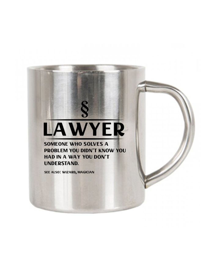 Nerezový termohrnek Lawyer – solves a problem