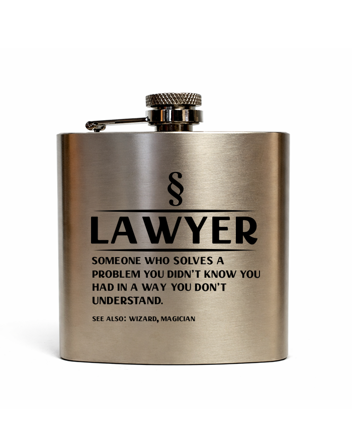 Nerezová placatka Lawyer – Someone who solves a problem
