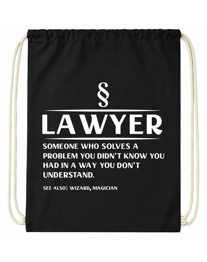 Bavlněný vak na záda Lawyer – someone who solves a problem
