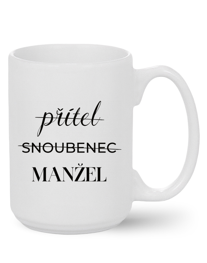 Keramický hrnek Přítel - Snoubenec - Manžel