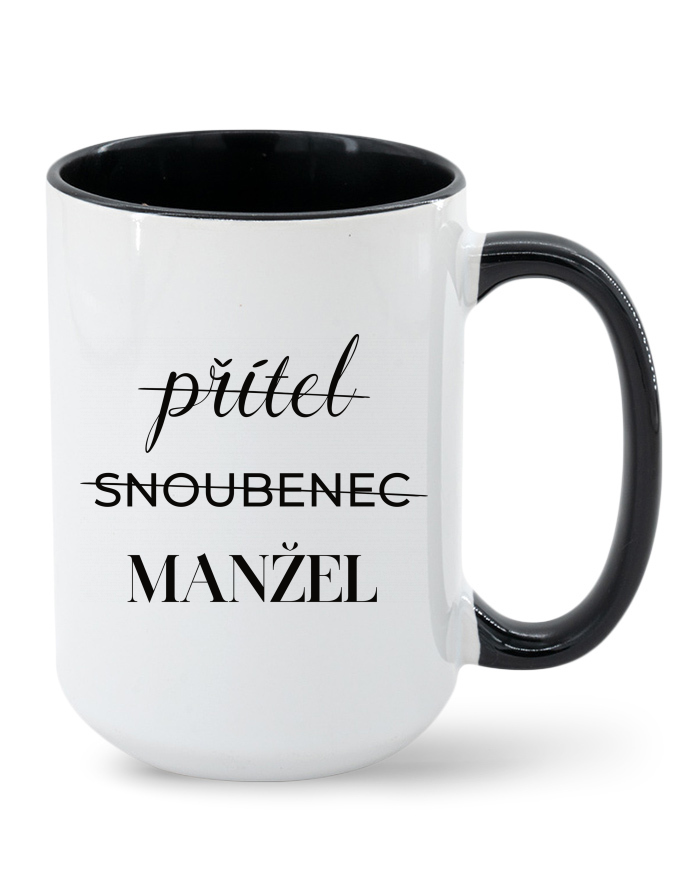 Keramický hrnek MAX s potiskem Přítel - Snoubenec - Manžel