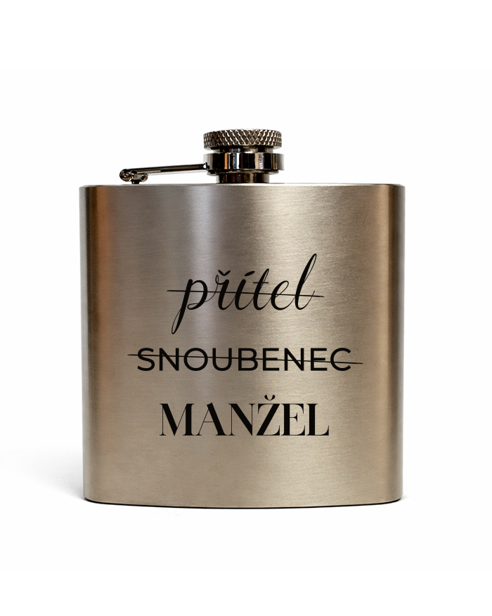 Nerezová placatka 180 ml - Přítel - Snoubenec - Manžel