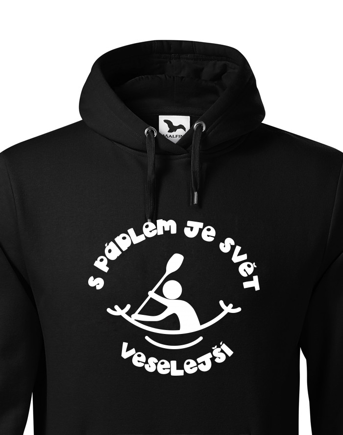 Pánská mikina s kapucí S pádlem je svět veselejší