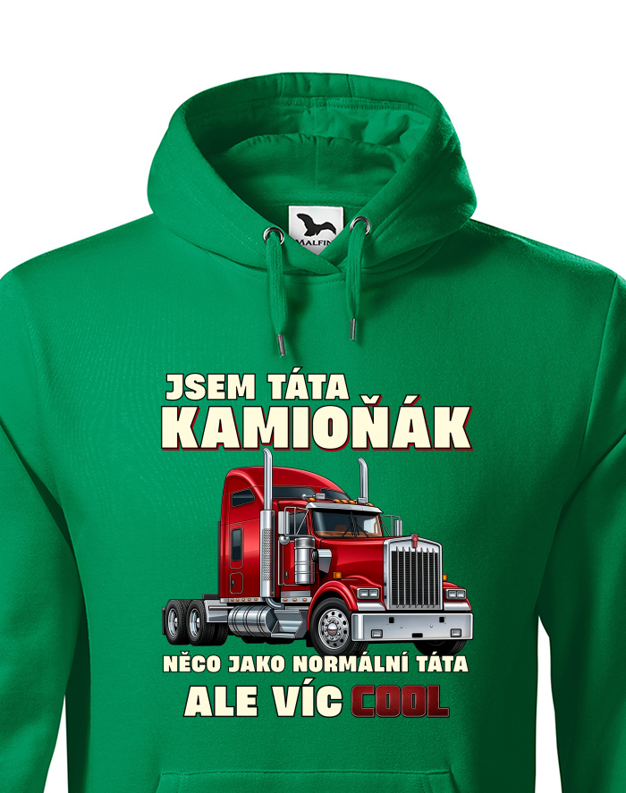 Pánská mikina s kapucí Jsem táta kamioňák