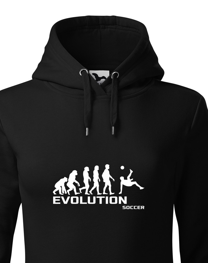 Dámská mikina s kapucí Evoluce fotbalu
