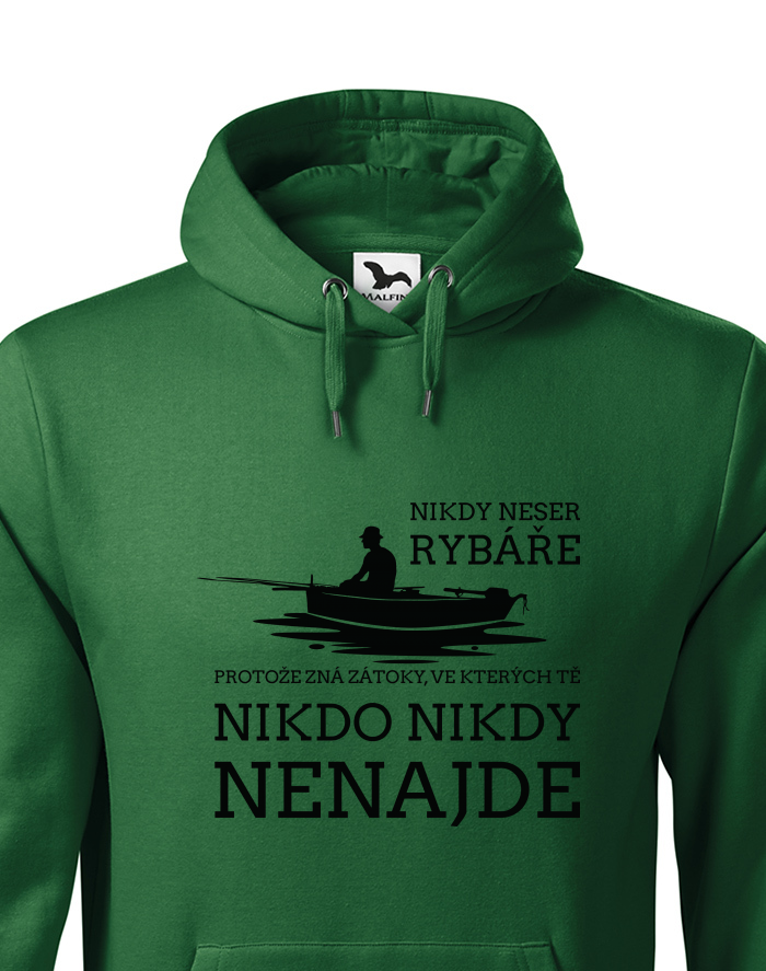 Pánská mikina s kapucí Nikdy neser rybáře