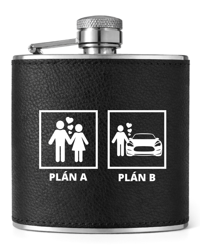 Kožená placatka 177 ml – Plán A a plán B