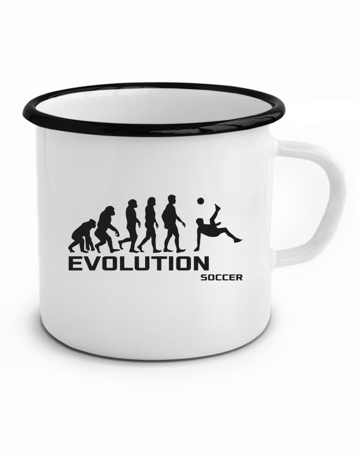 Plechový hrneček Evoluce fotbalu