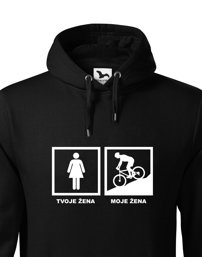 Pánská mikina s kapucí Cyklo žena