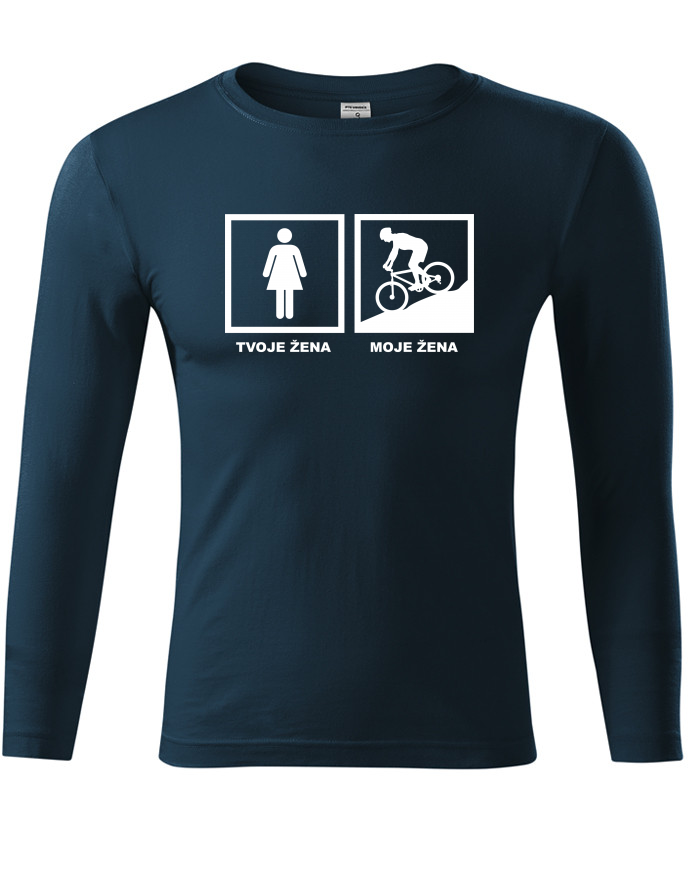 Cyklo žena – tričko s dlouhým rukávem