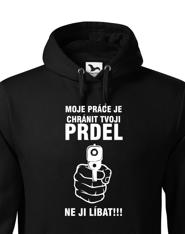 Pánská mikina s kapucí Chráním tvoji prdel