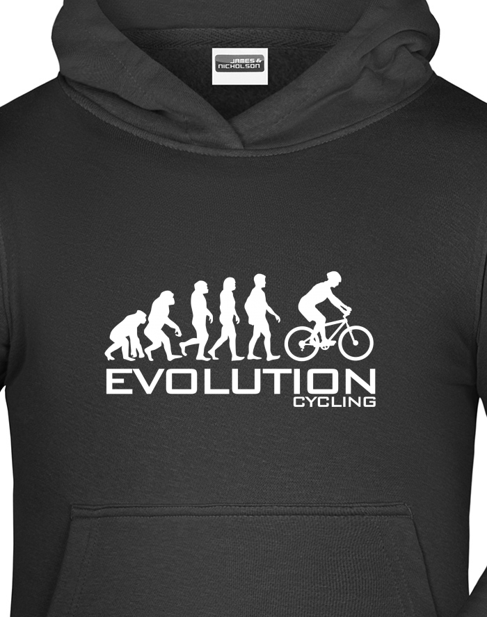Dětská mikina s kapucí Evoluce cyklistiky