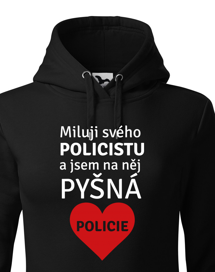 Dámská mikina s kapucí Miluji svého policistu
