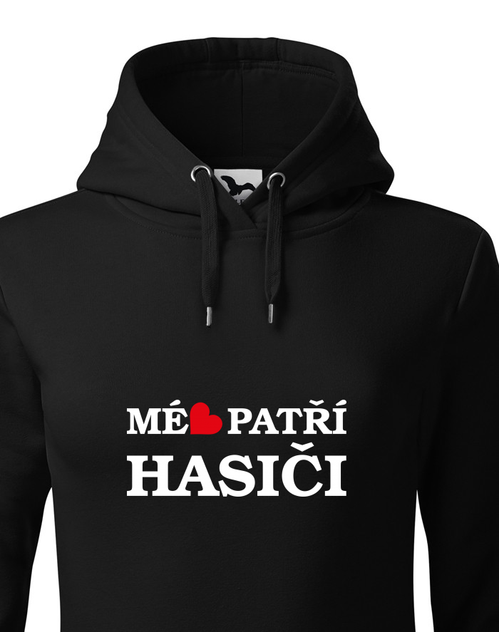 Dámská mikina s kapucí - Mé srdce patří hasiči
