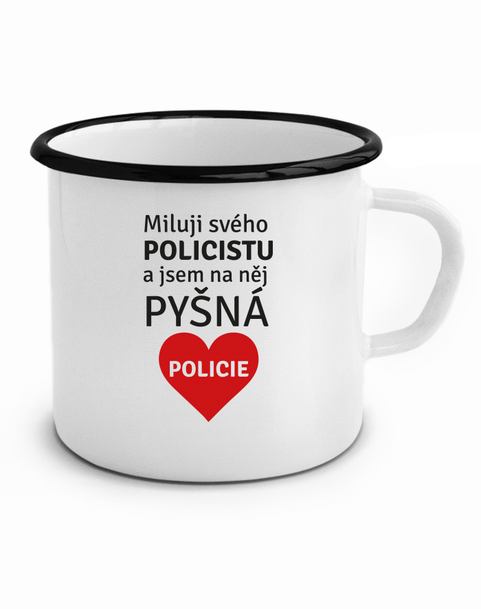 Plechový hrneček Miluji svého policistu