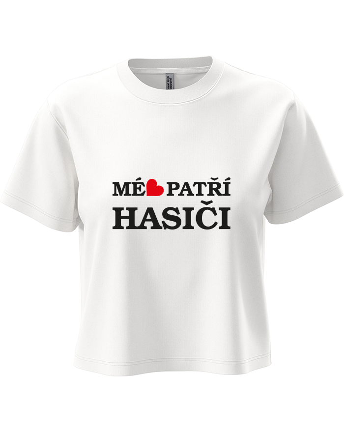 Dámský crop top Mé srdce patří hasiči