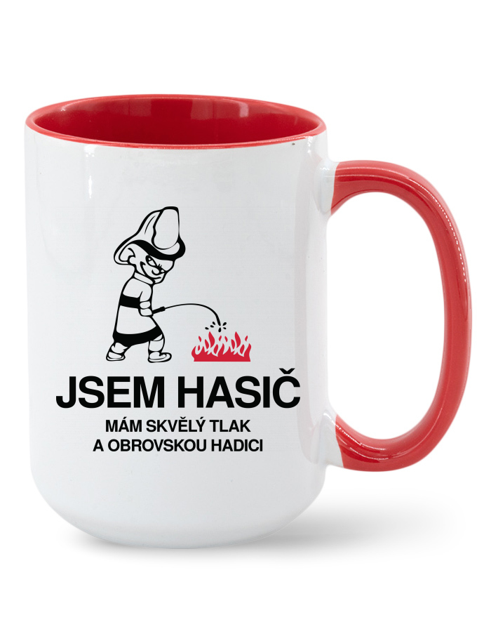 Keramický hrnek Jsem hasič – mám skvělý tlak a obrovskou hadici