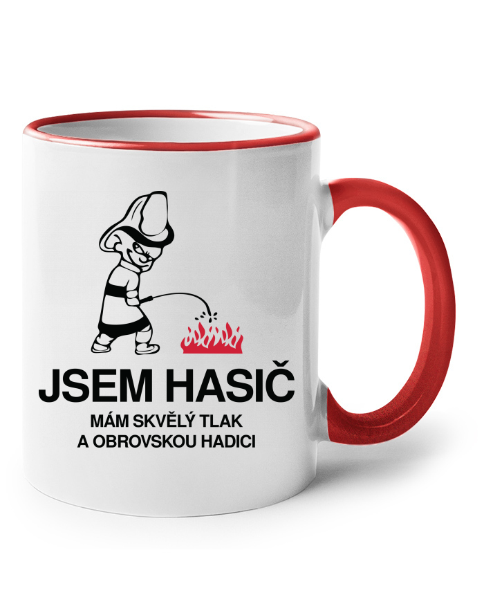 Keramický hrnek Jsem hasič – mám skvělý tlak a obrovskou hadici