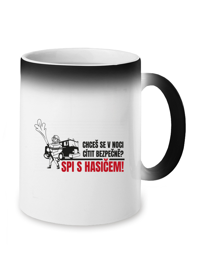 Magický měnící se hrnek - Spi s hasičem