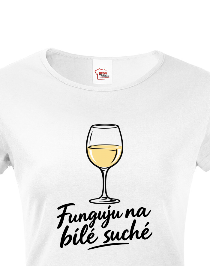 Dámské tričko Funguju na bílé suché