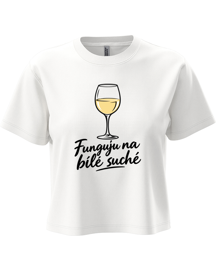 Dámský crop top Funguju na bílé suché