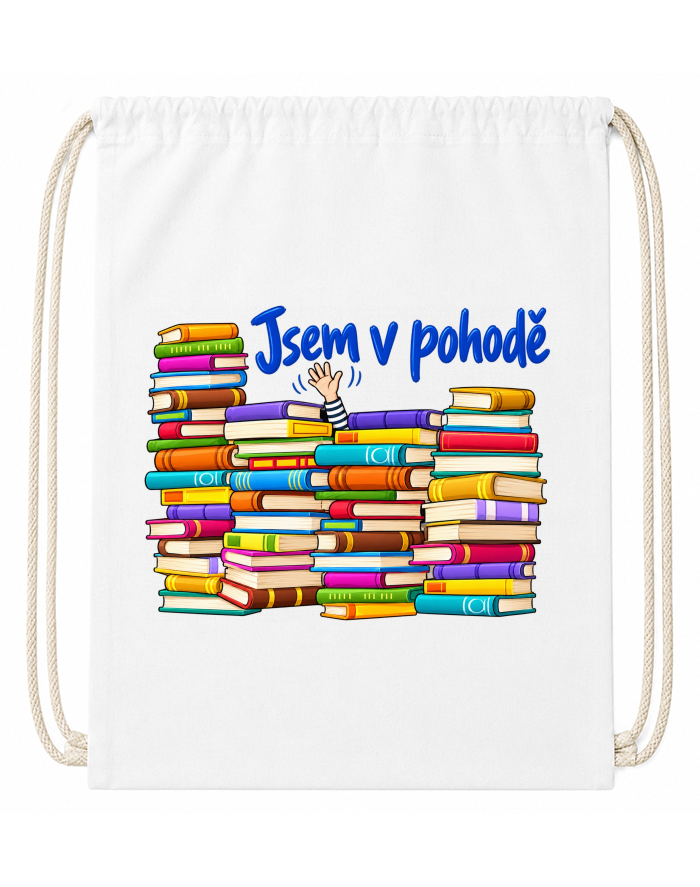 Bavlněný vak na záda Knížky - Jsem v pohodě
