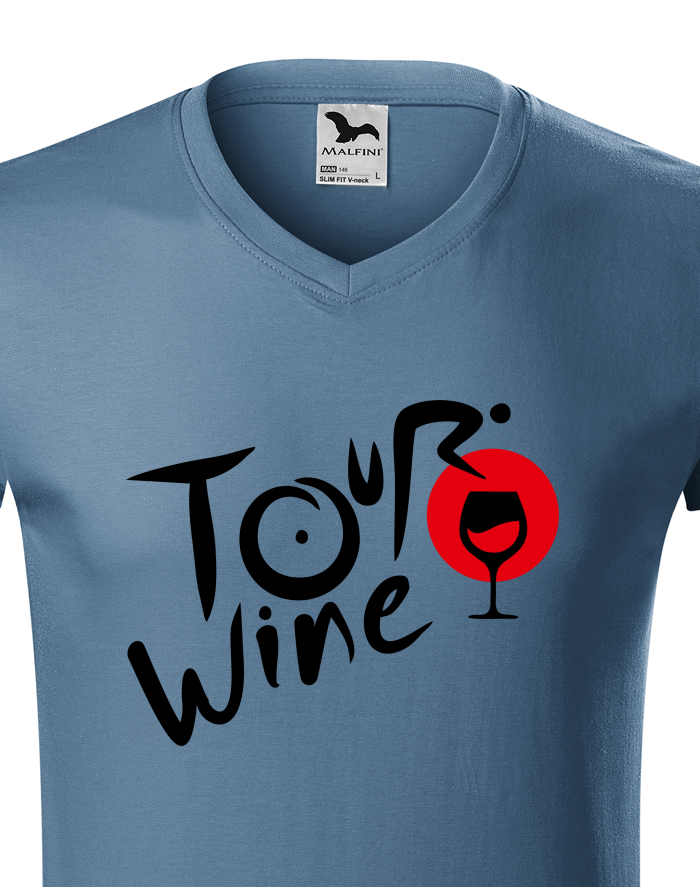 Pánské tričko s výstřihem do V Tour wine