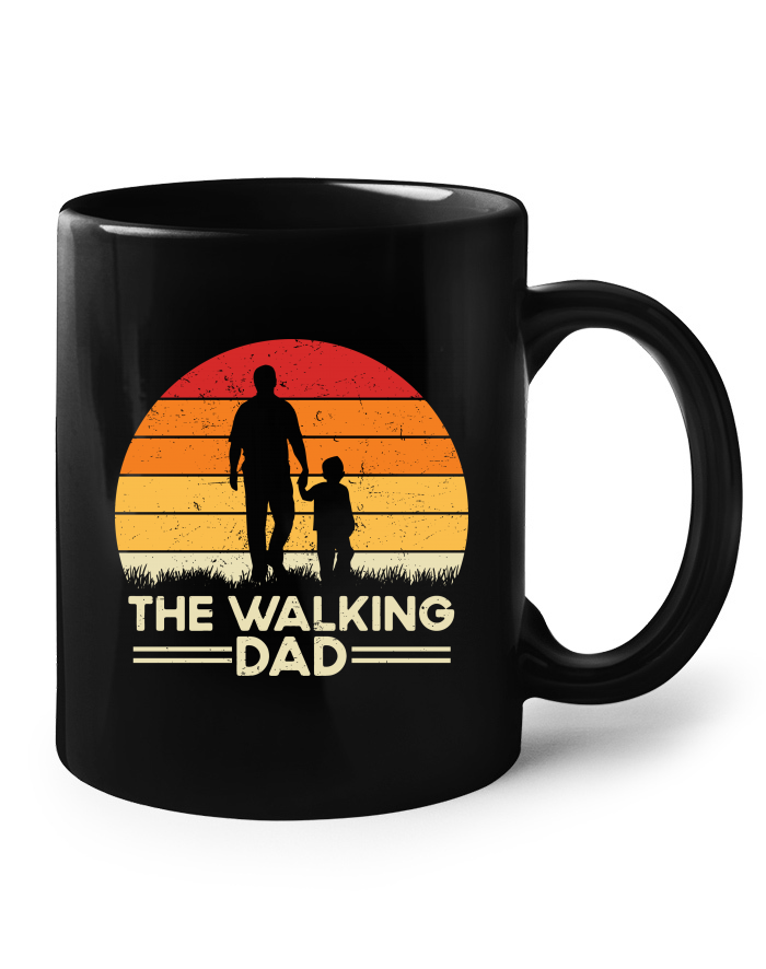 Keramický hrnek - černý pro tatínky The Walking Dad 2