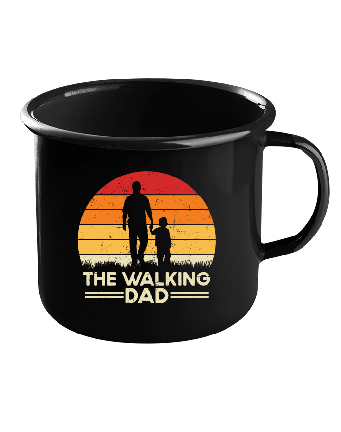 Plechový hrneček černý pro tatínky The Walking Dad 2