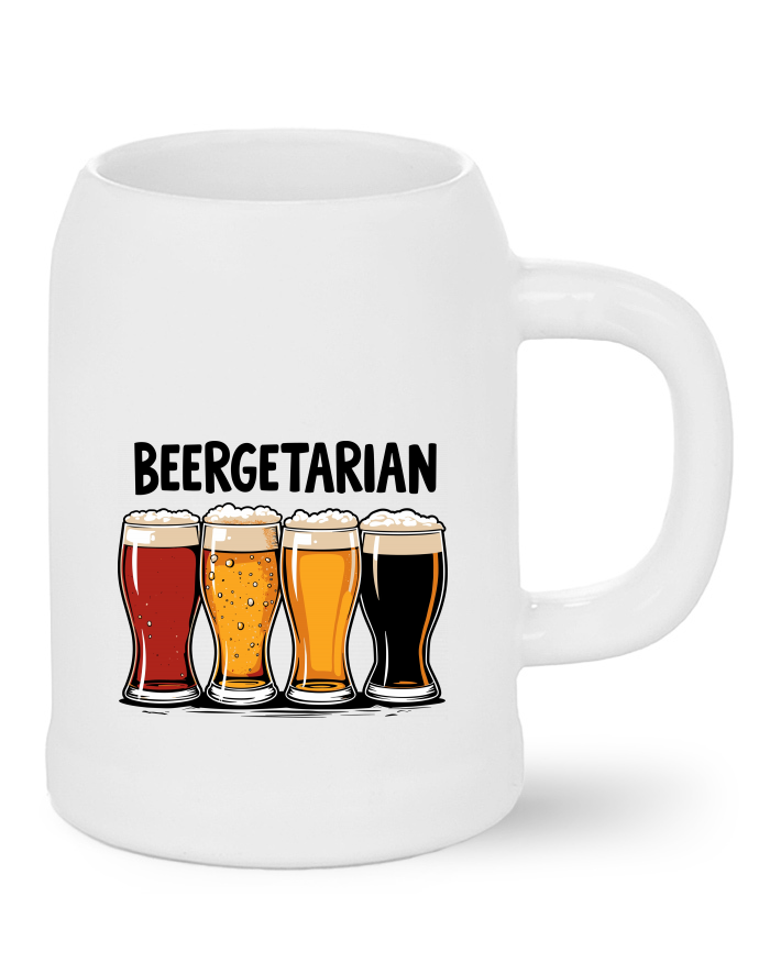 Pivní bílý půllitr Beergetarian