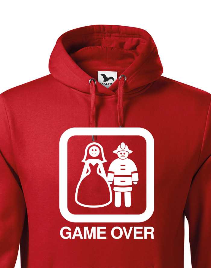 Pánská mikina s kapucí Hasičská svatba Game over
