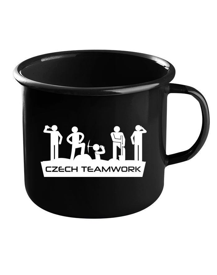 Plechový hrneček Czech teamwork