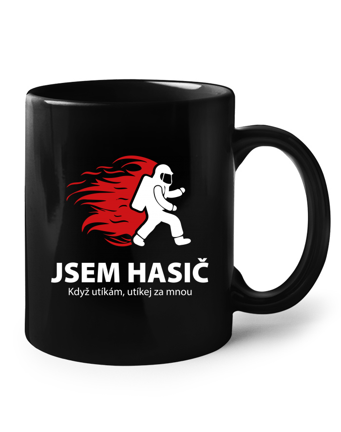 Keramický hrnek Jsem hasič. Když utíkám, utíkej za mnou