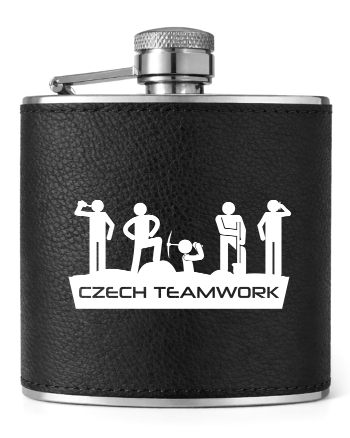 Kožená placatka Czech teamwork