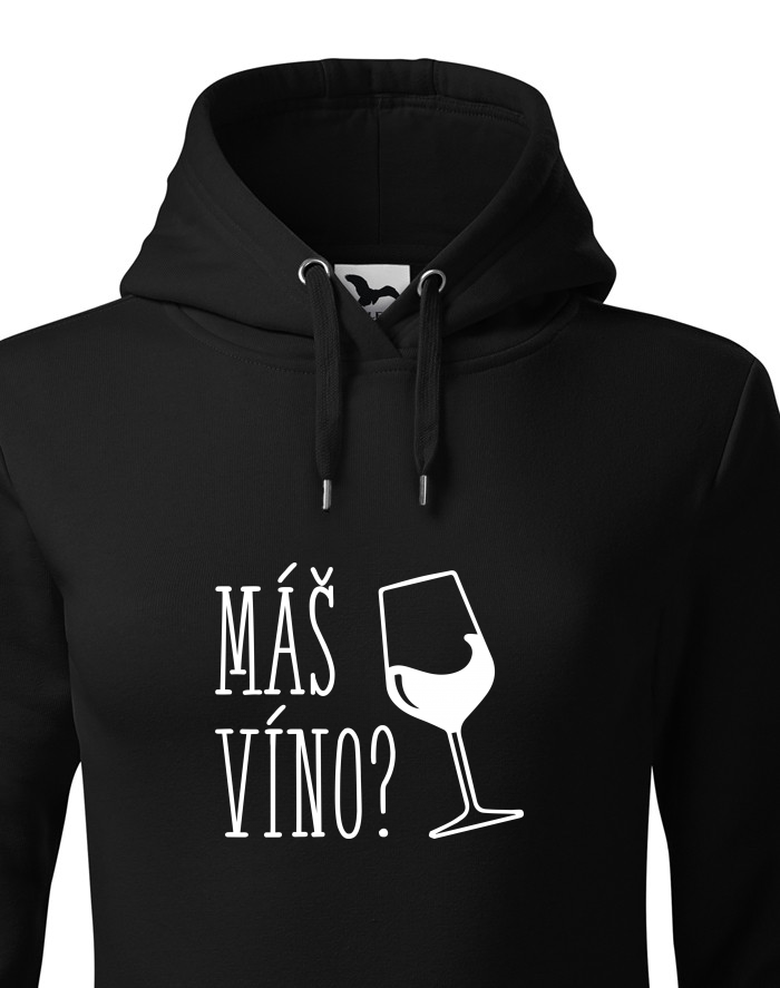 Dámská mikina s kapucí Máš víno?