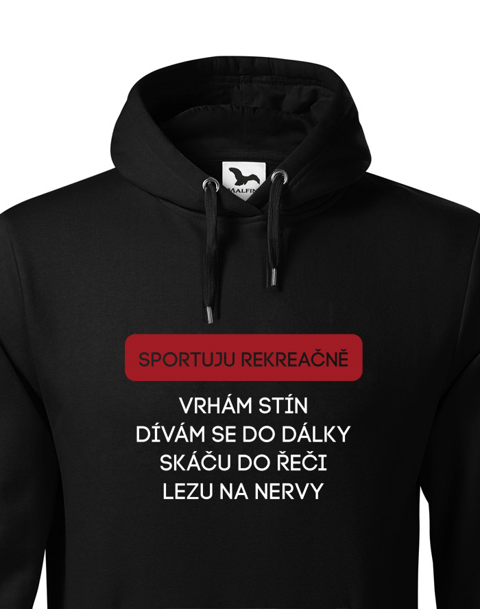 Pánská mikina s kapucí Sportuji rekreačně