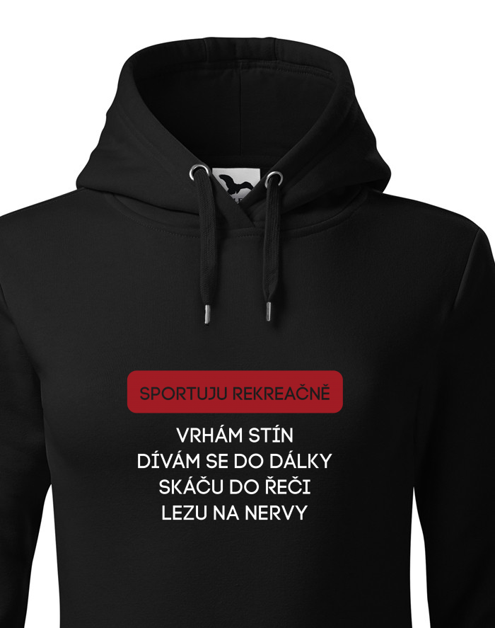Dámská mikina s kapucí - Sportuji rekreačně