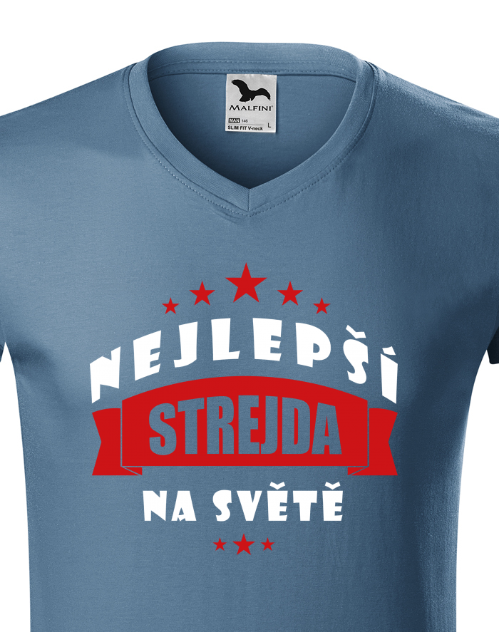 Pánské tričko s výstřihem do V - Nejlepší strejda na světě