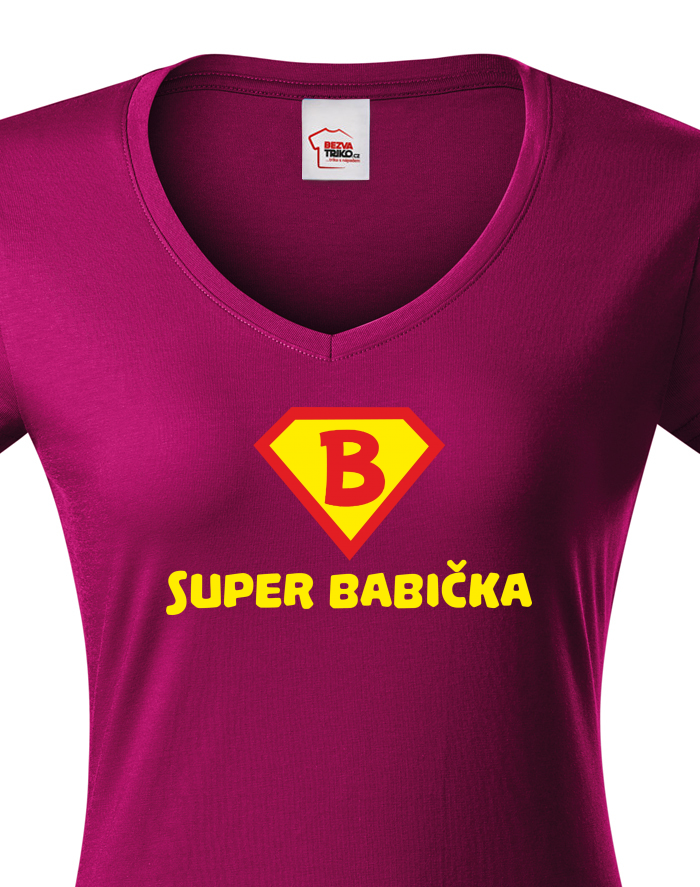 Super babička dámské tričko s výstřihem do V