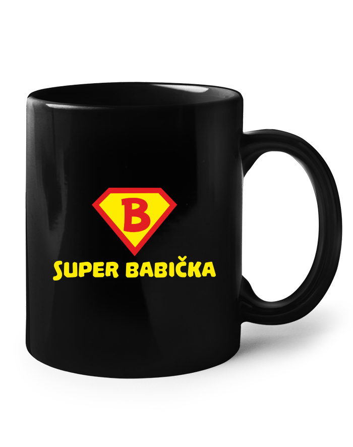 Super babička – černý keramický hrnek